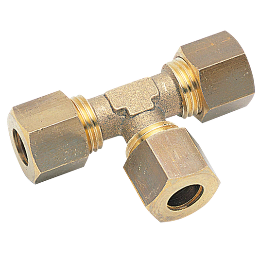 Raccordo a T in Ottone - Tubo Esterno Ø 4 - 22 mm - PN 54 - 150