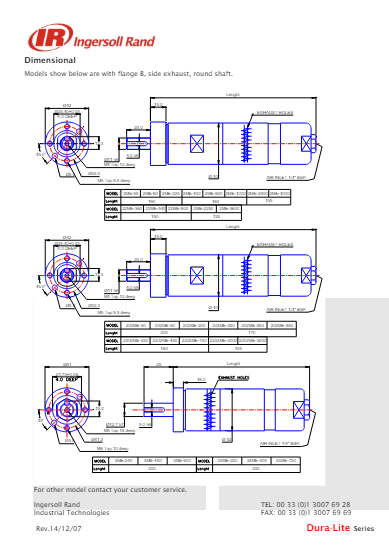 Motor neumático de gama Dura-Lite 202ME-200 de Ingersoll-Rand