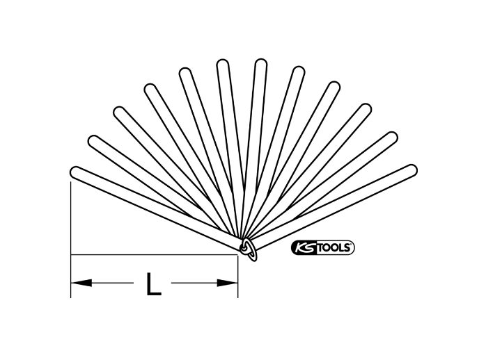 Spessimetro Professionale con 13 Lame (0,05-1mm) - Codice Articolo: 300.0615 KS Tools