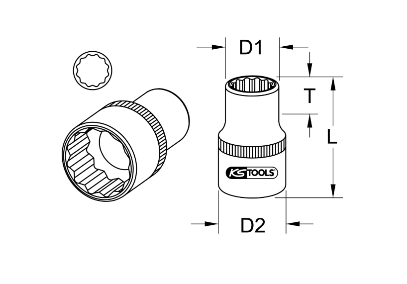 KS TOOLS 3/8" Polyangular Sockets