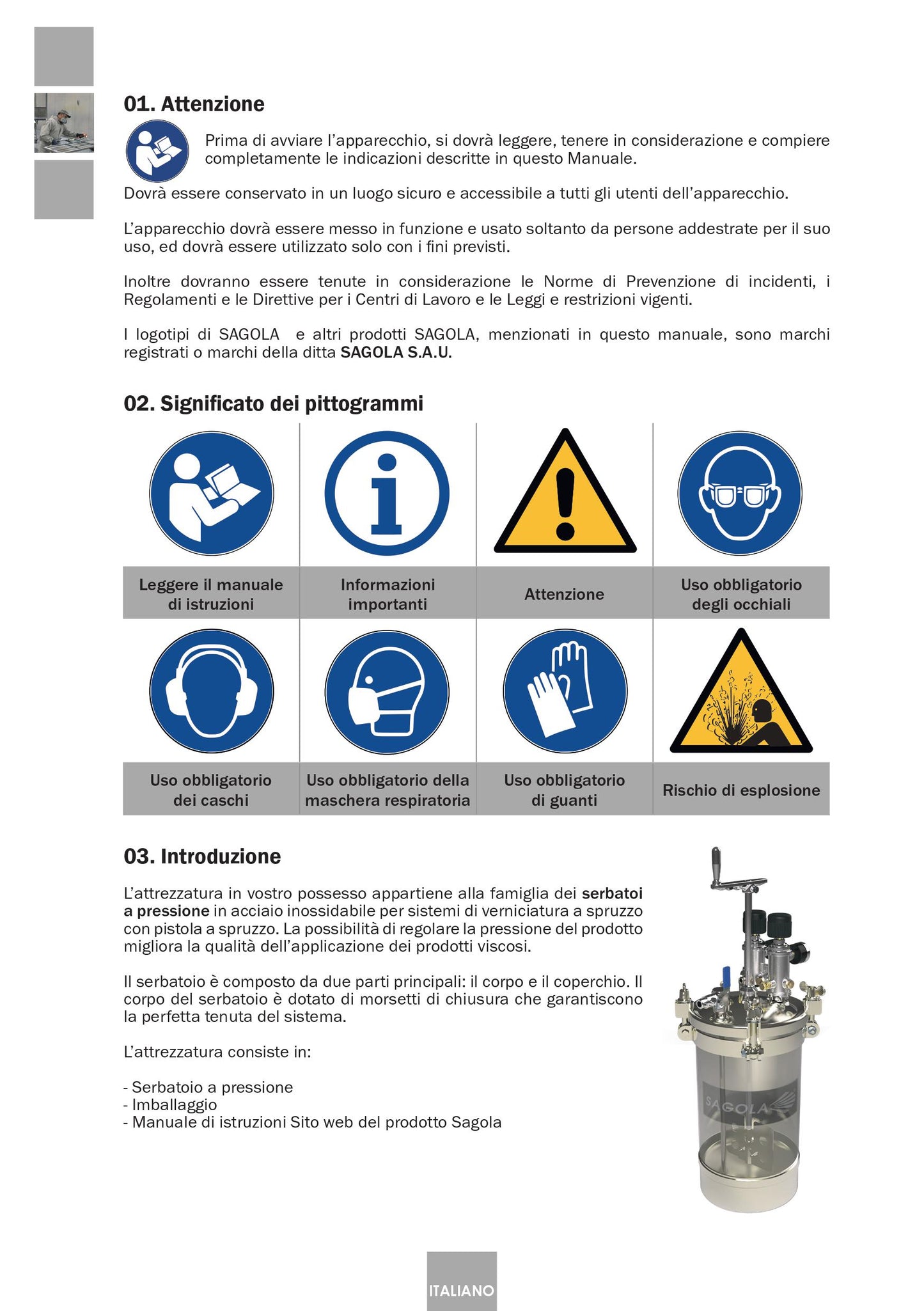 Serbatoio a Pressione Industriale 6110 Inox Articolo 10540701 Sagola