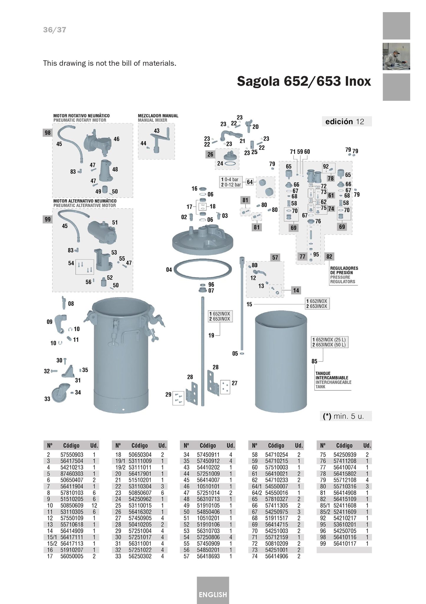 Serbatoio a Pressione Industriale 6110 Inox Articolo 10540701 Sagola