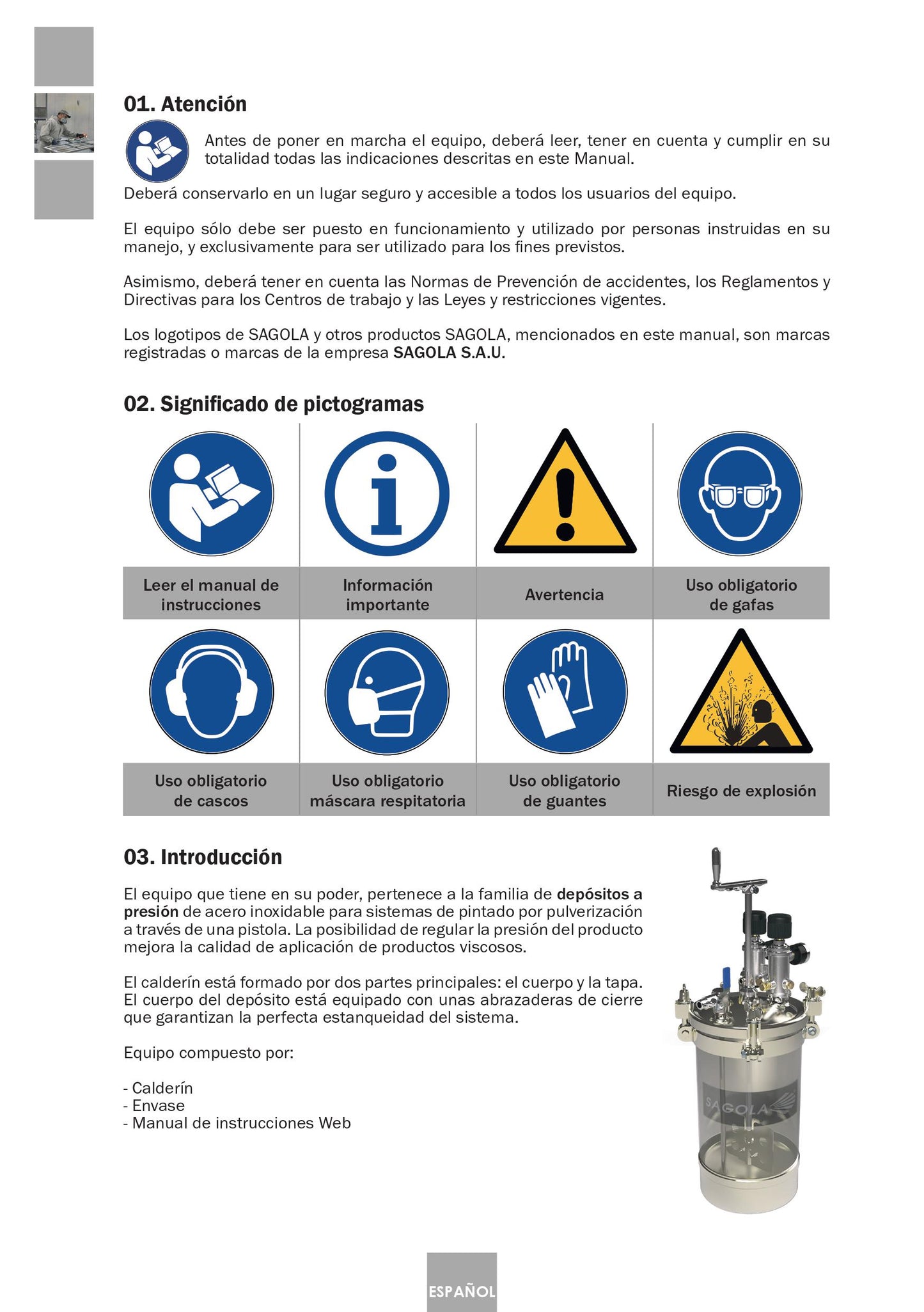 Serbatoio a Pressione Industriale 6110 Inox Articolo 10540701 Sagola