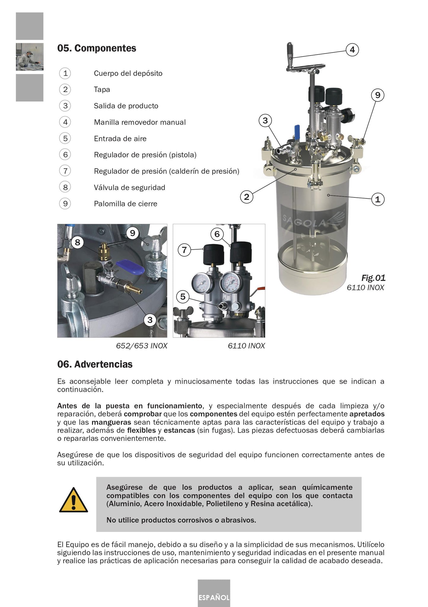 Serbatoio a Pressione Industriale 6110 Inox Articolo 10540701 Sagola