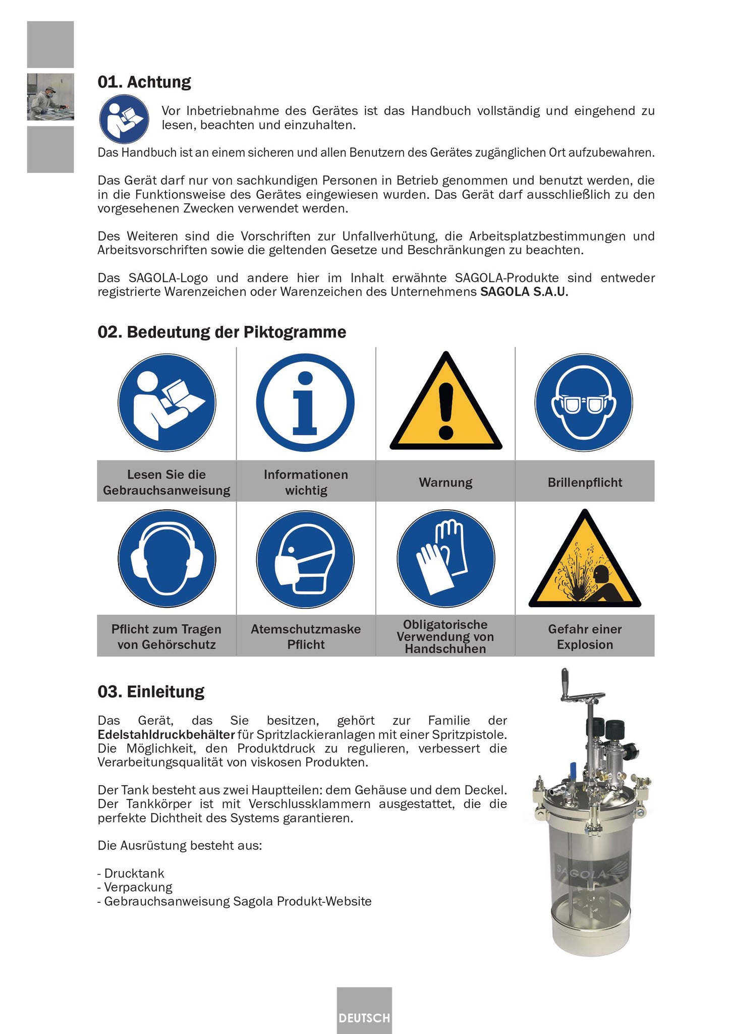 Serbatoio a Pressione Industriale 6110 Inox Articolo 10540701 Sagola