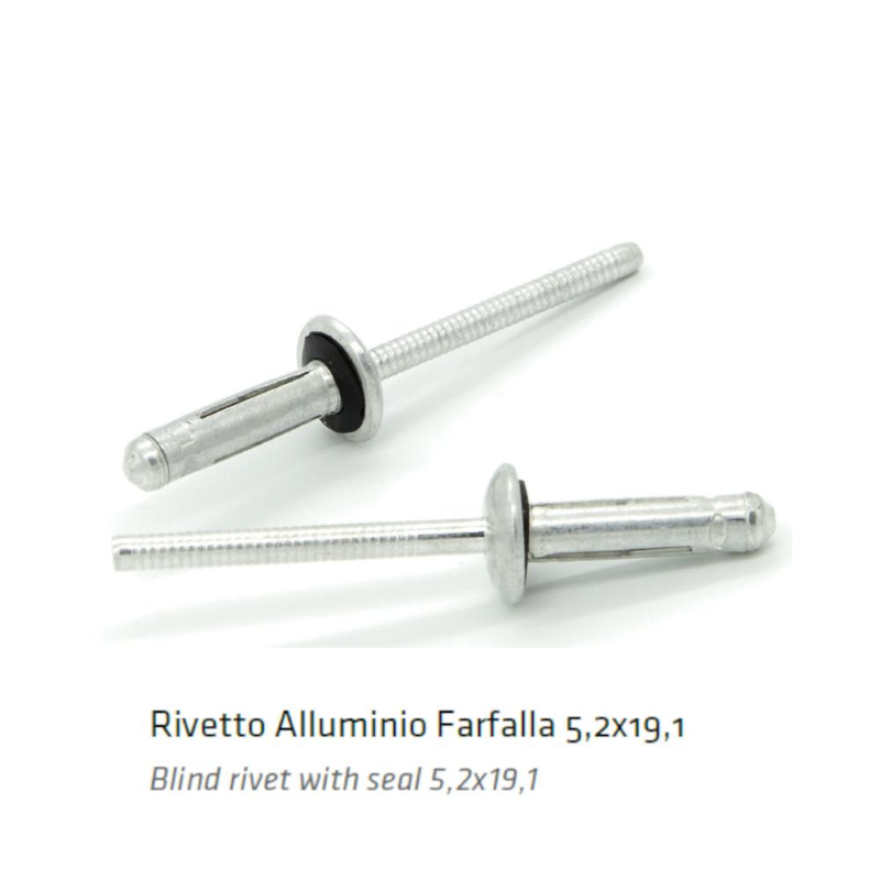 Rivetto in alluminio con guarnizione - Testa tonda - Cod. Produttore FVT9470