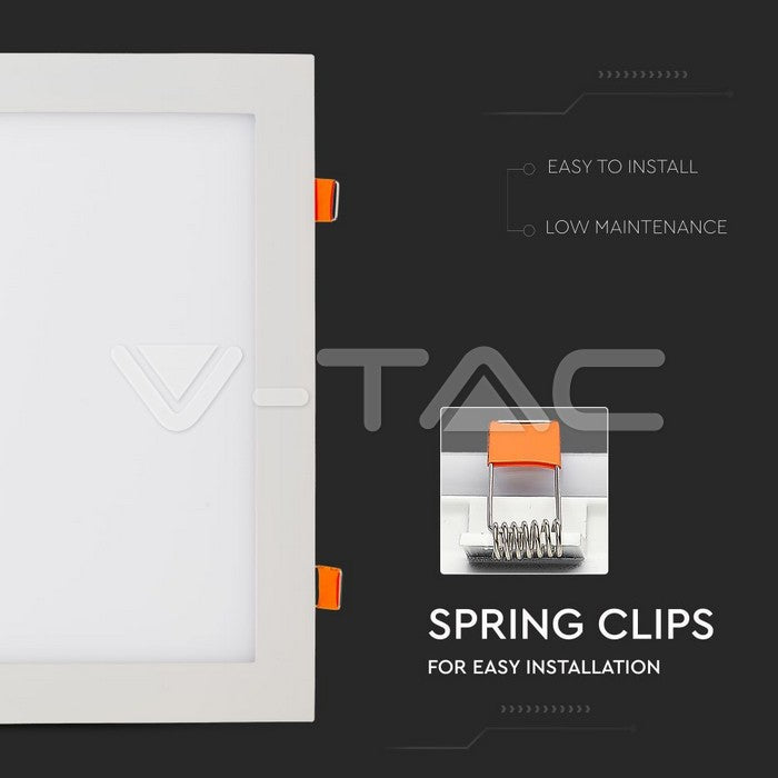 V-TAC Mini Pannello LED 24W Montaggio ad Incasso Quadrato 3000K - SKU 4887