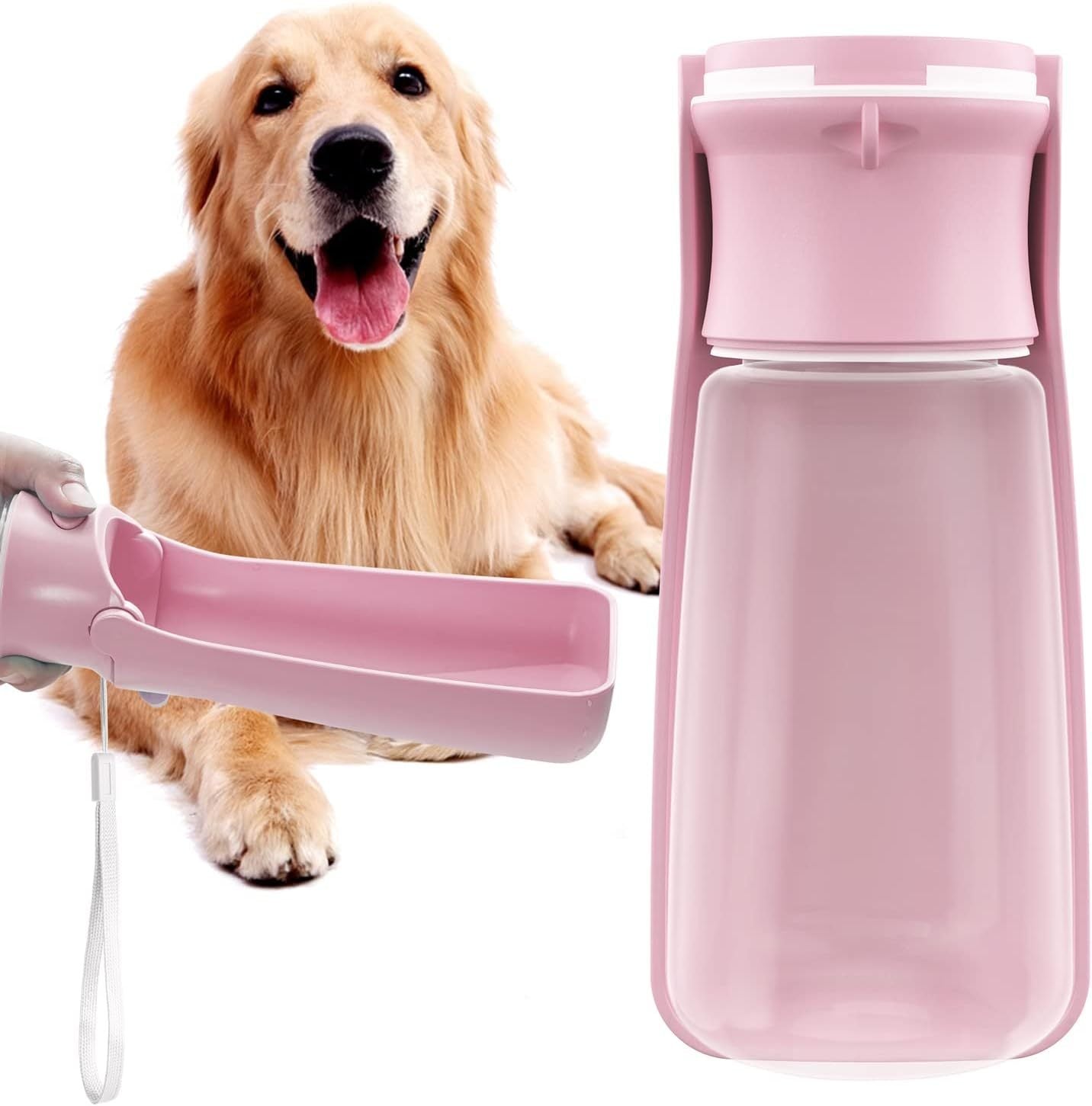 Botella de agua portátil para perros para caminar, botellas de agua portátiles para mascotas para cachorros, dispensador de agua para perros pequeños, medianos y grandes, cuenco de agua para perros, accesorios para perros