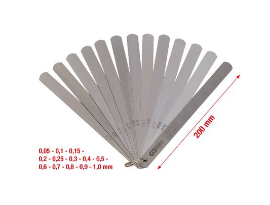 Professional Feeler Gauge with 13 Blades (0.05-1mm) - Item Code: 300.0615 KS Tools