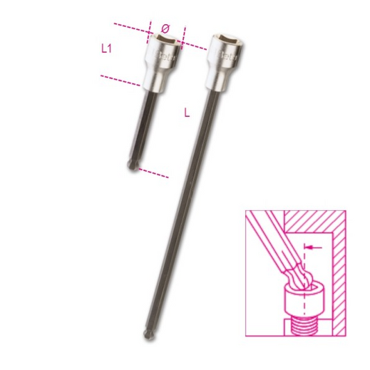 Hexagonal Male Sockets with Spherical End - Beta Tools 920BP