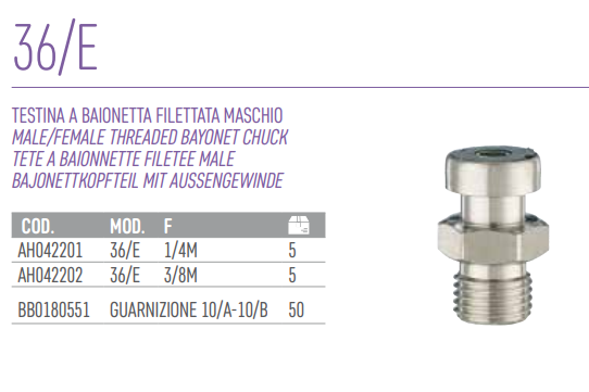 Testina a Baionetta Maschio 36/E – ANI Italy