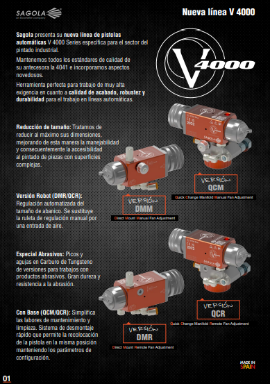 Pistole Automatiche Serie V Sagola per Prodotti Corrosivi Serie V4 V5 V6 V7