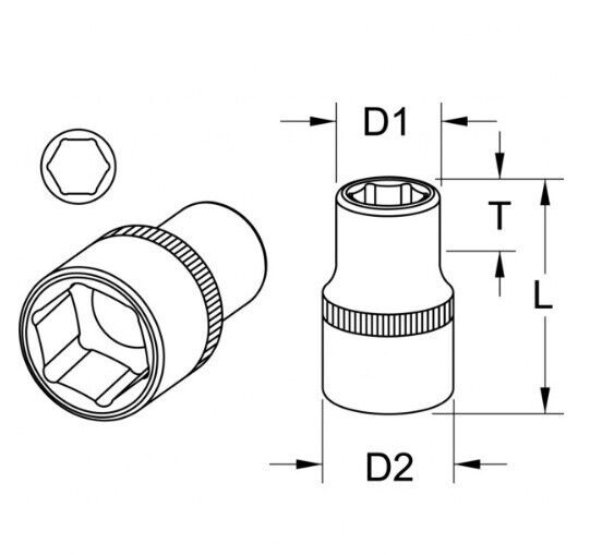 DOWIDAT Vasos Poliangulares 3/8" en mm y pulgadas